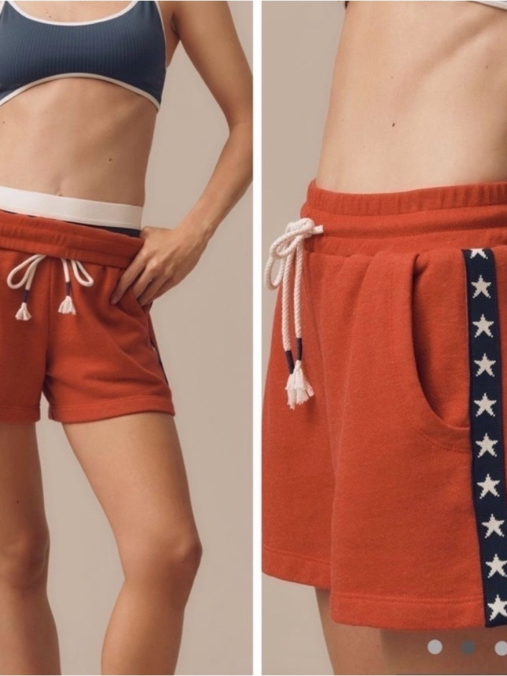 Anthropologie Red Women’s Knit Drawstring Shorts